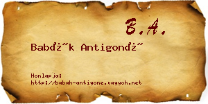 Babák Antigoné névjegykártya